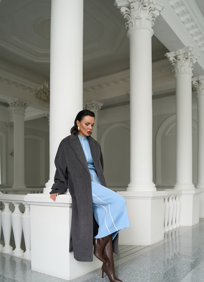 Женское пальто с поясом модель № 31214 в рассрочку