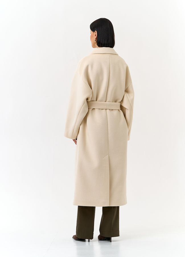 Женское свободное пальто с поясом модель № 32816 в рассрочку