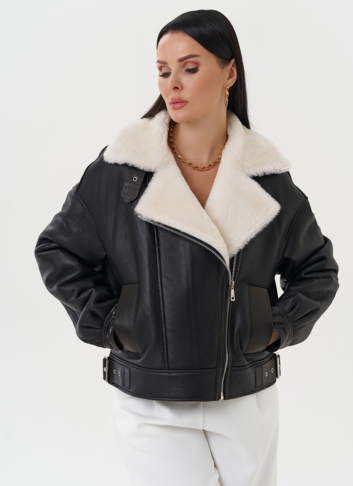 Натуральная дубленка черного цвета Натуральная дубленка черного цвета