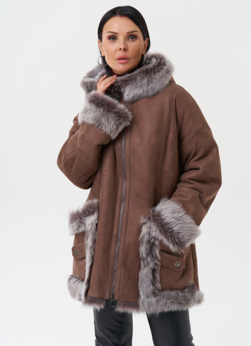 Натуральная дубленка с капюшоном Натуральная дубленка с капюшоном