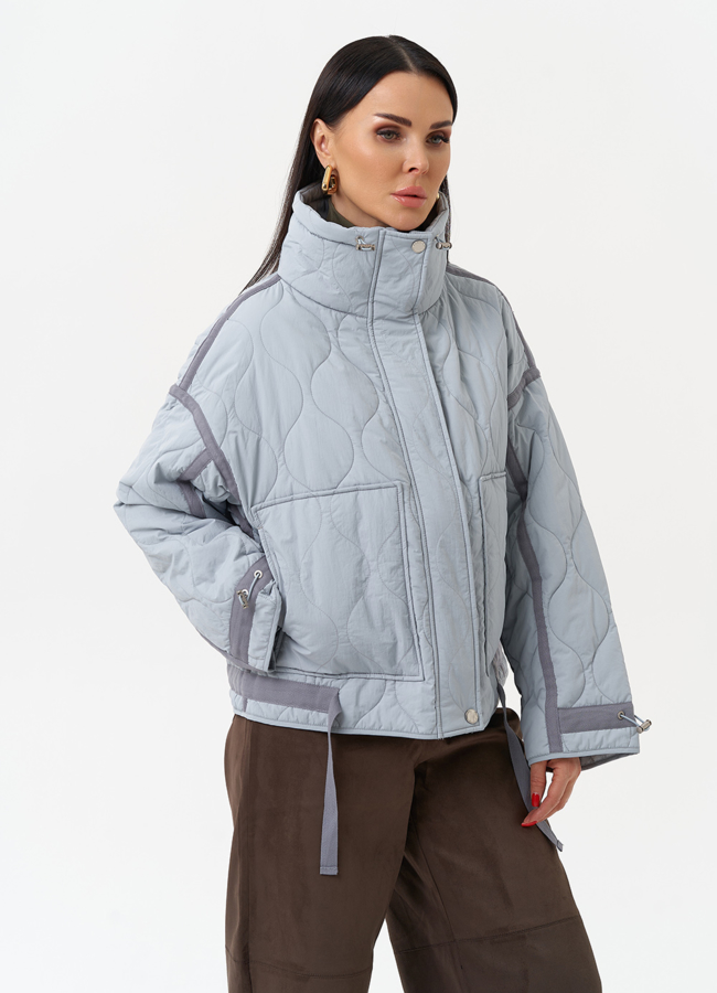 Короткая куртка с воротником стойкой модель № 30048 универмаг малина