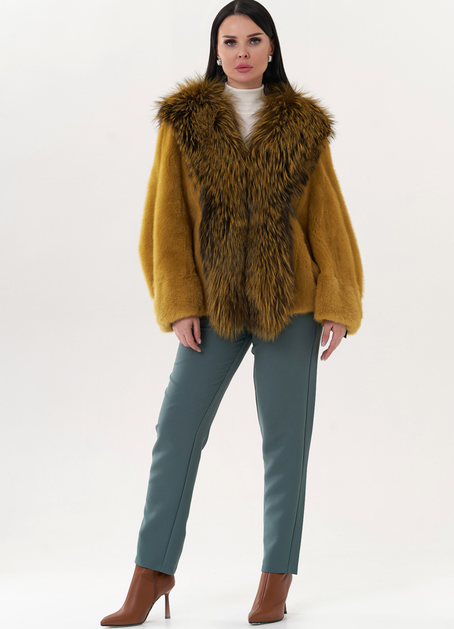 фото Норковая шуба укороченная модель № 24739