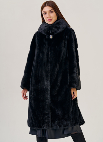 Шуба-"рубашка" с капюшоном